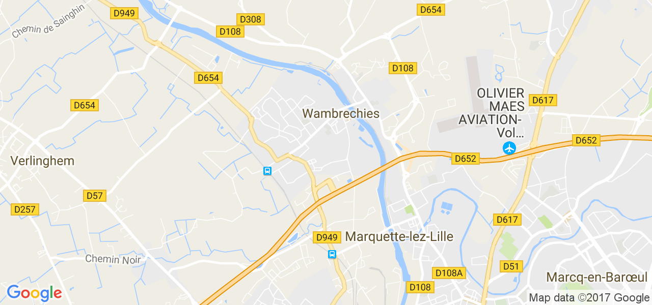 map de la ville de Wambrechies