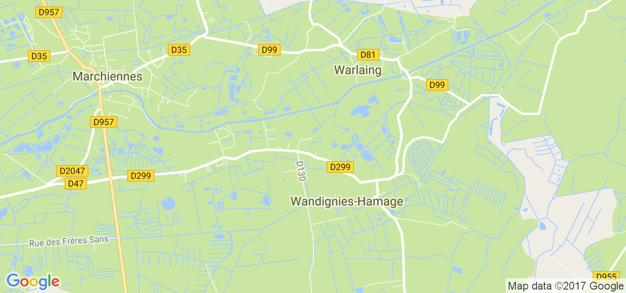 map de la ville de Wandignies-Hamage