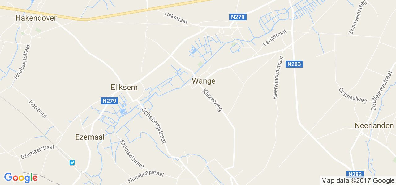 map de la ville de Wange