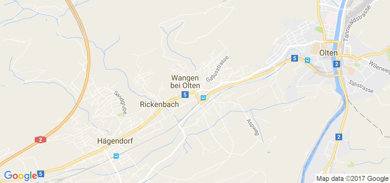 map de la ville de Wangen bei Olten