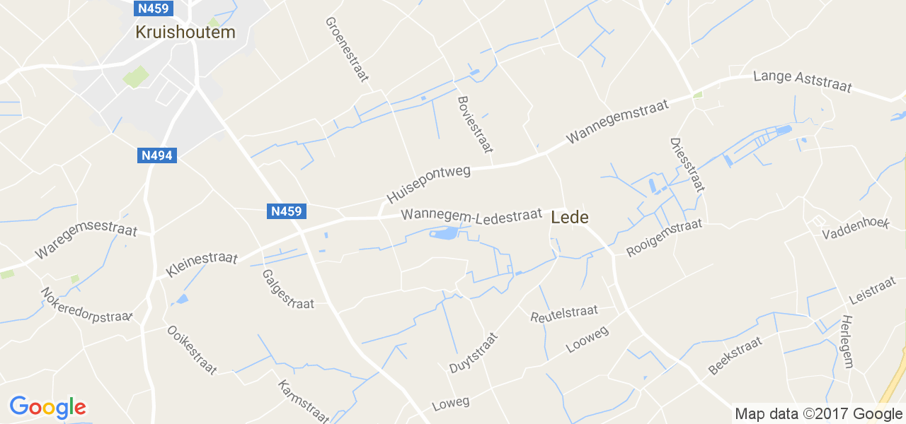 map de la ville de Wannegem-Lede