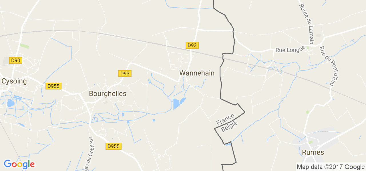 map de la ville de Wannehain