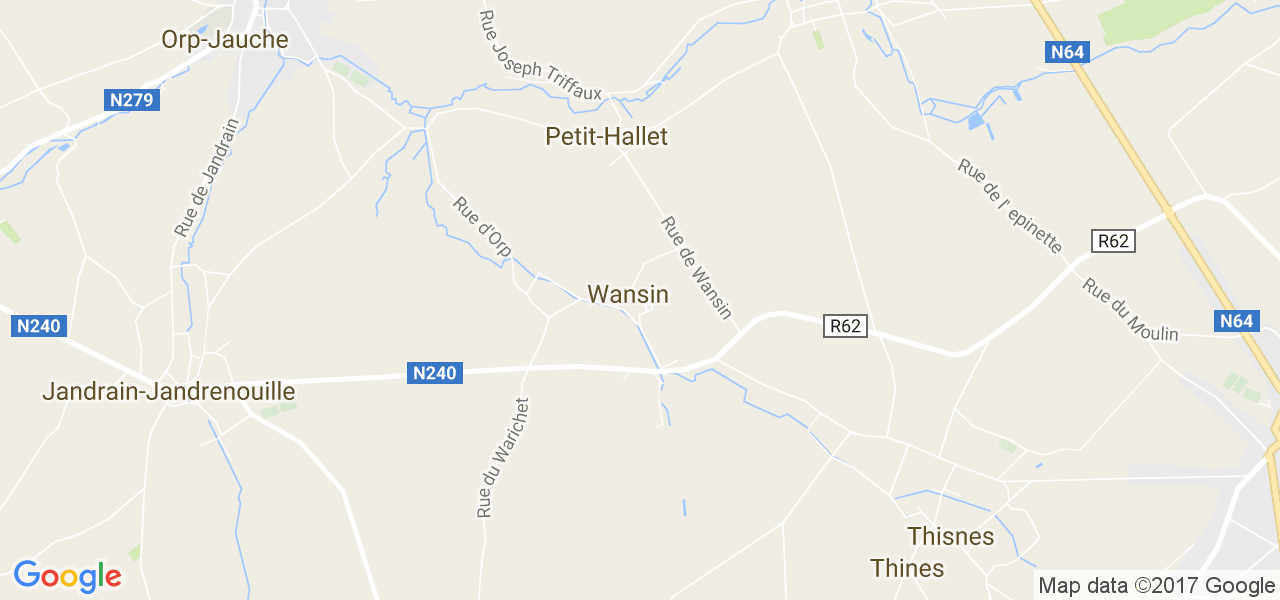 map de la ville de Wansin