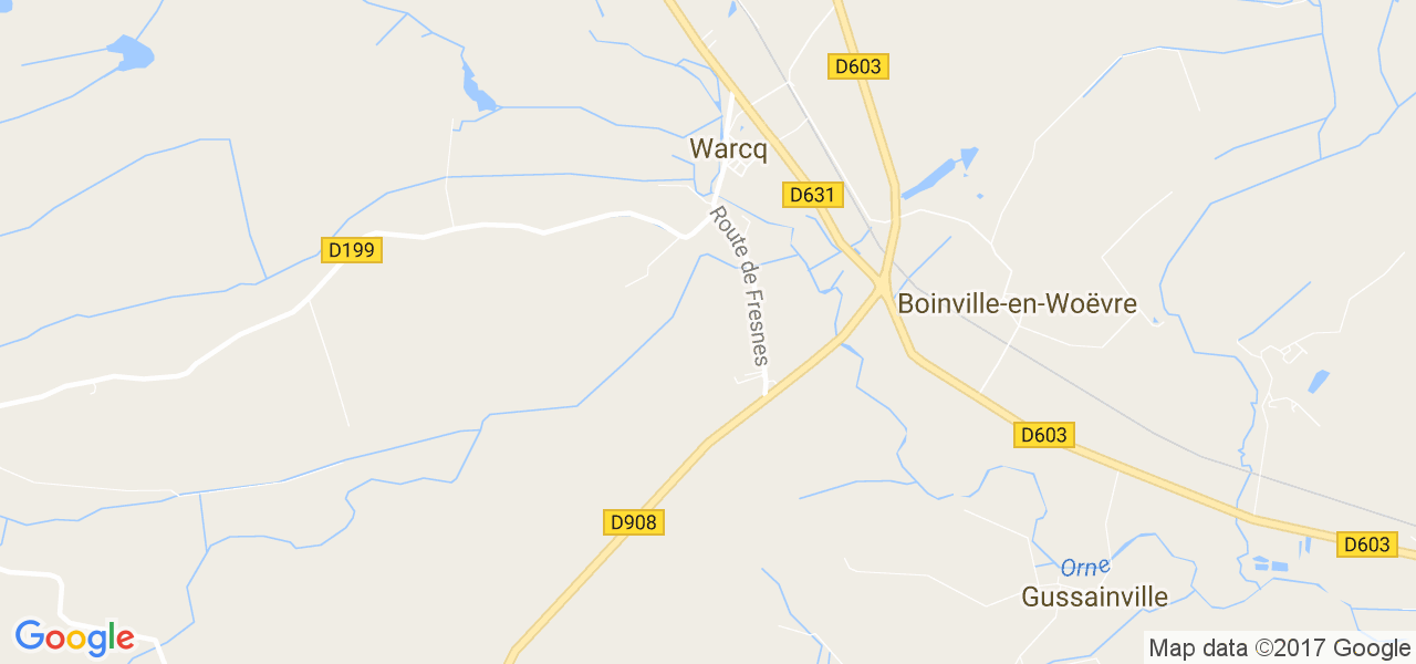 map de la ville de Warcq