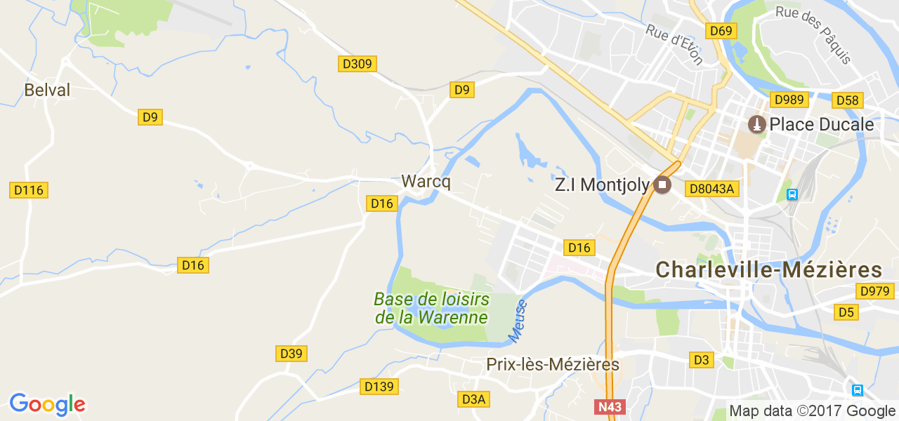 map de la ville de Warcq