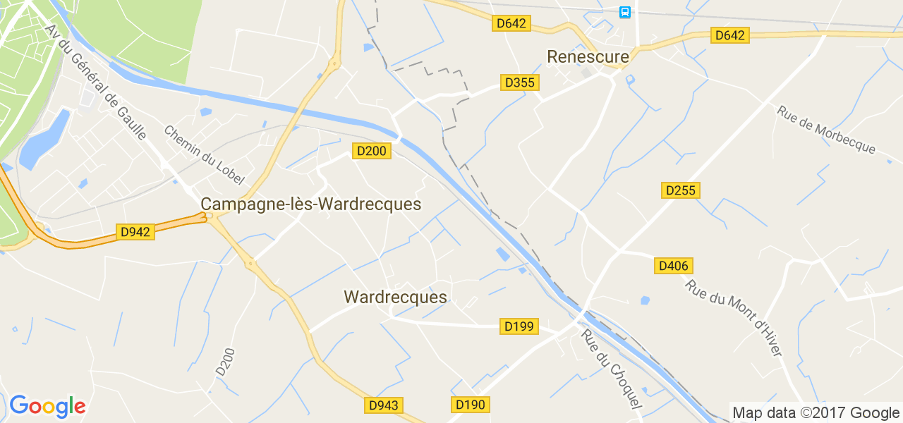 map de la ville de Wardrecques