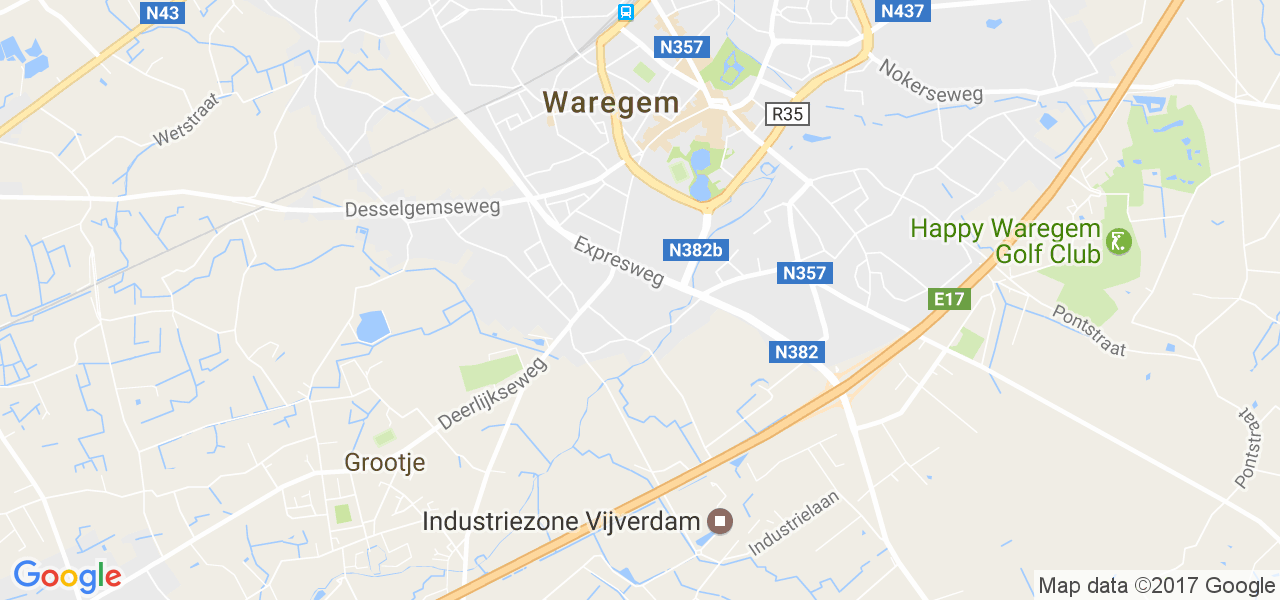 map de la ville de Waregem