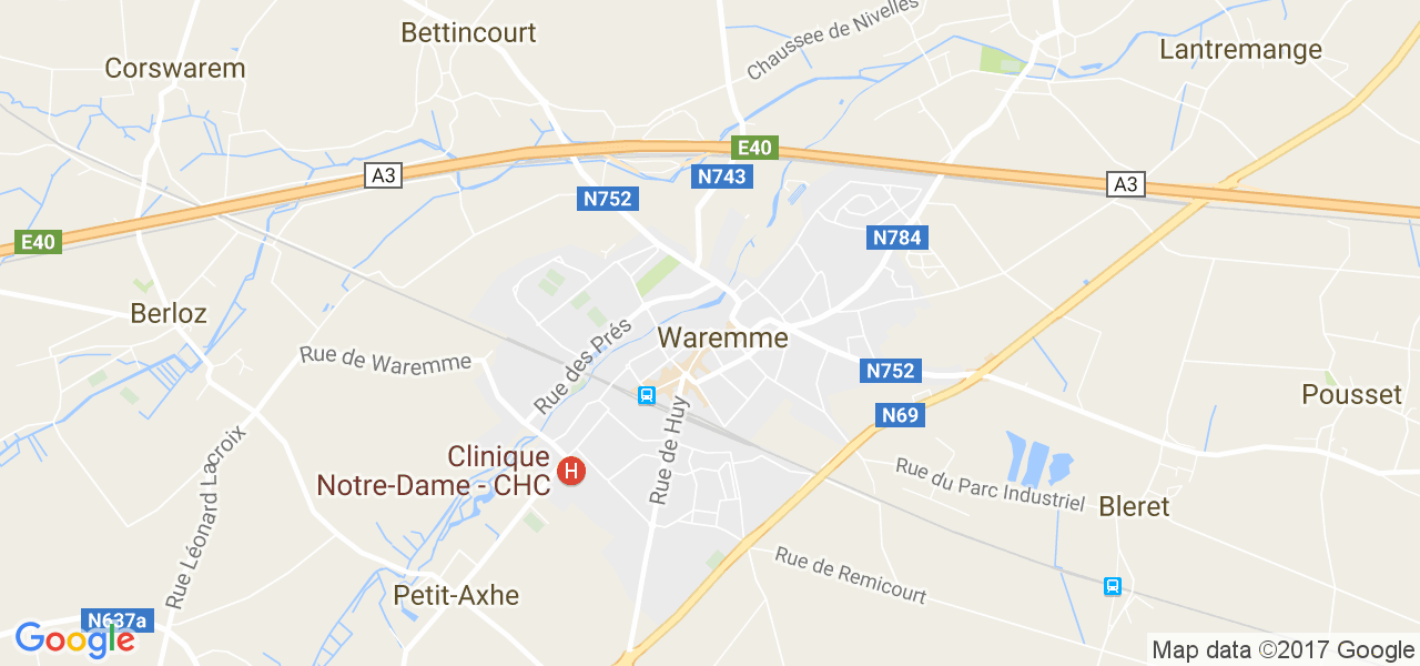 map de la ville de Waremme