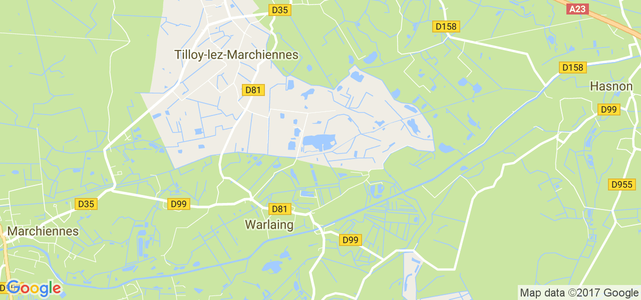 map de la ville de Warlaing