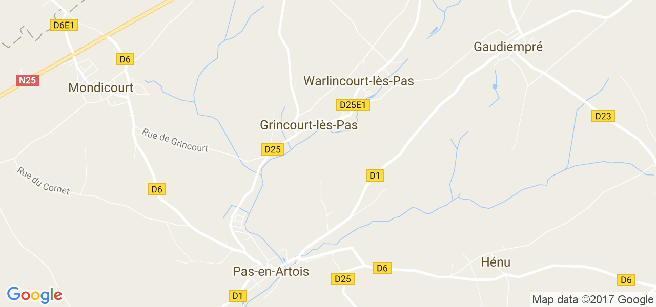 map de la ville de Warlincourt-lès-Pas