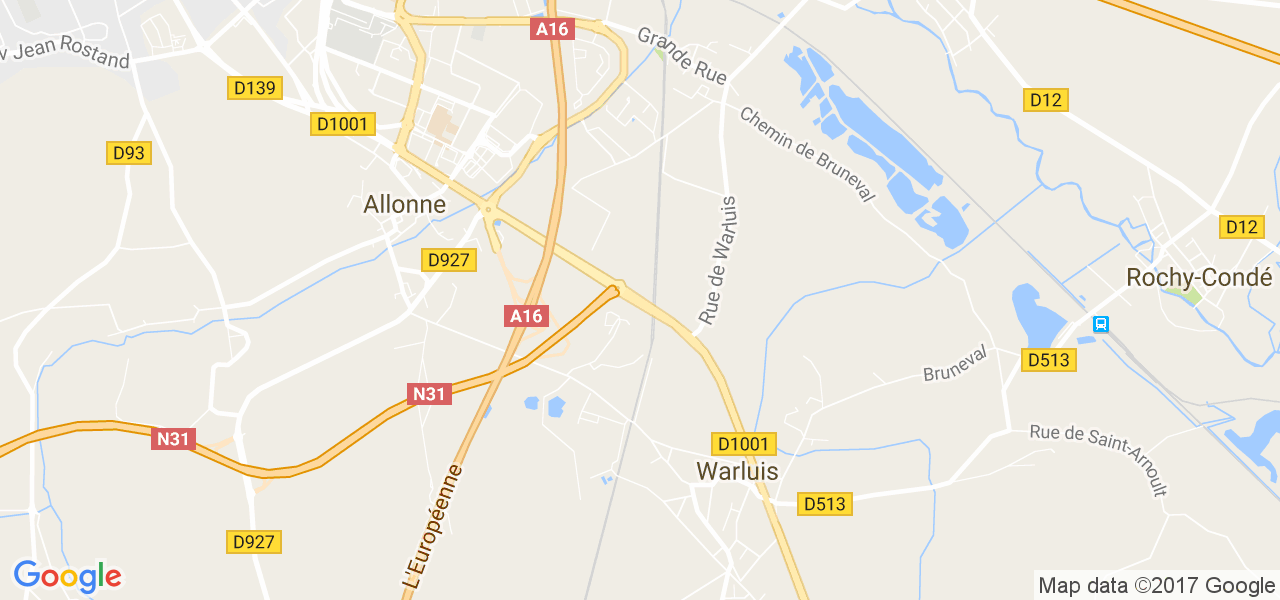 map de la ville de Warluis