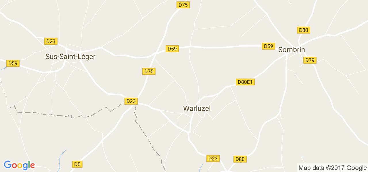 map de la ville de Warluzel