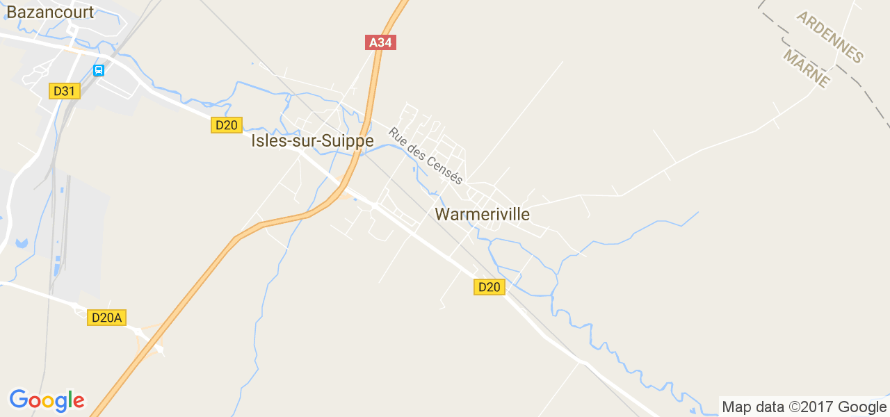 map de la ville de Warmeriville