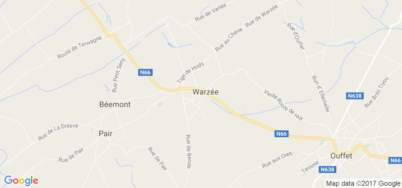 map de la ville de Warzée