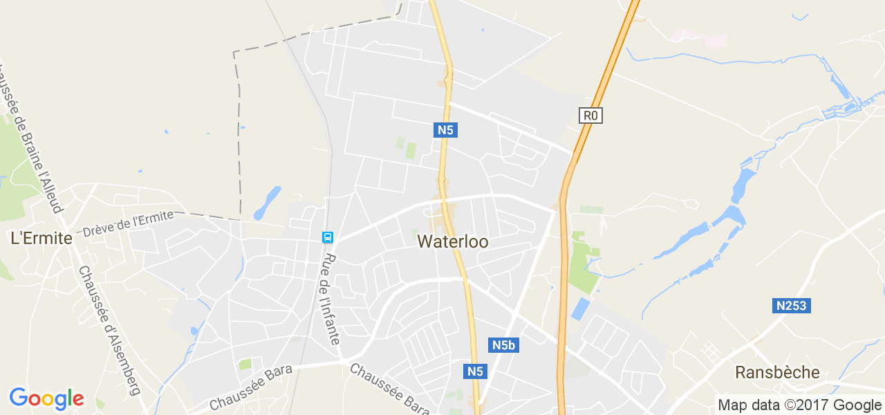 map de la ville de Waterloo