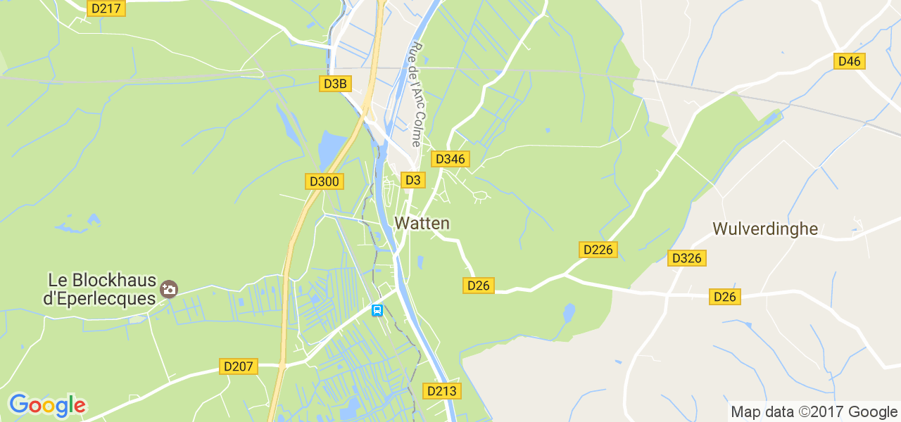 map de la ville de Watten