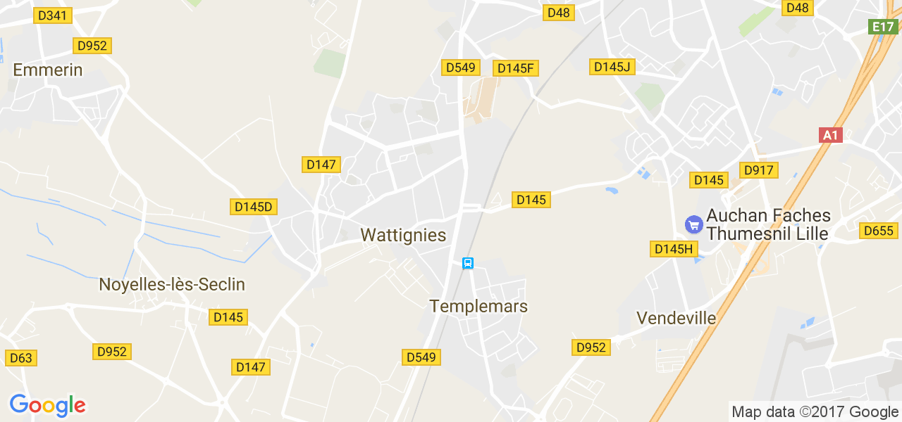 map de la ville de Wattignies