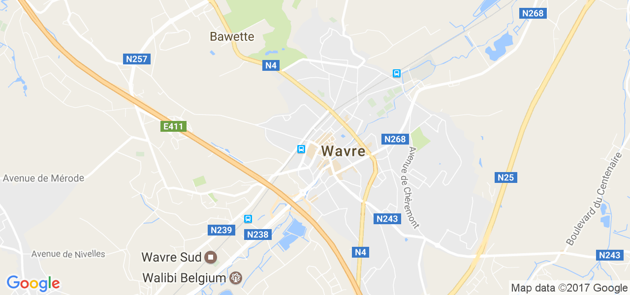 map de la ville de Wavre