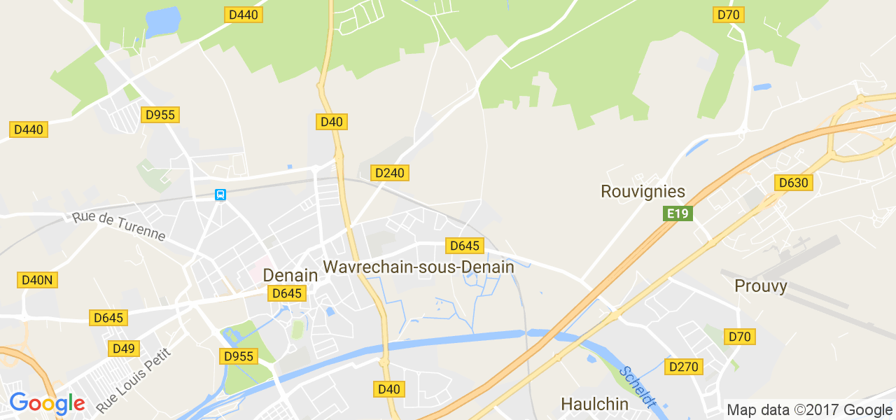 map de la ville de Wavrechain-sous-Denain