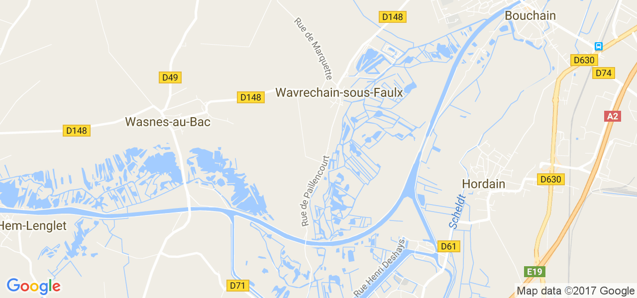 map de la ville de Wavrechain-sous-Faulx