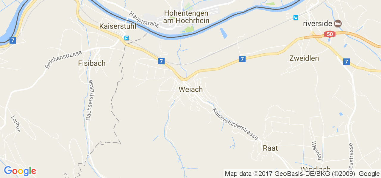 map de la ville de Weiach