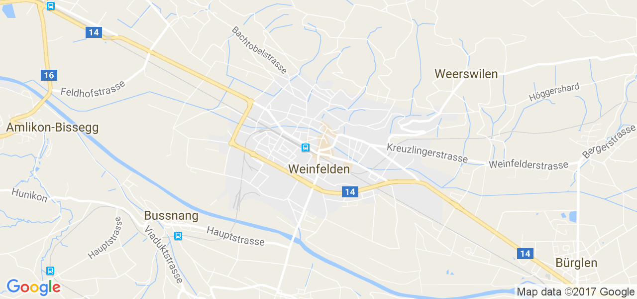 map de la ville de Weinfelden