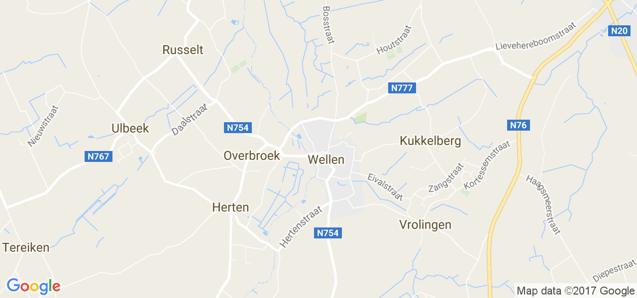 map de la ville de Wellen