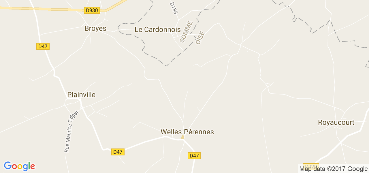 map de la ville de Welles-Pérennes