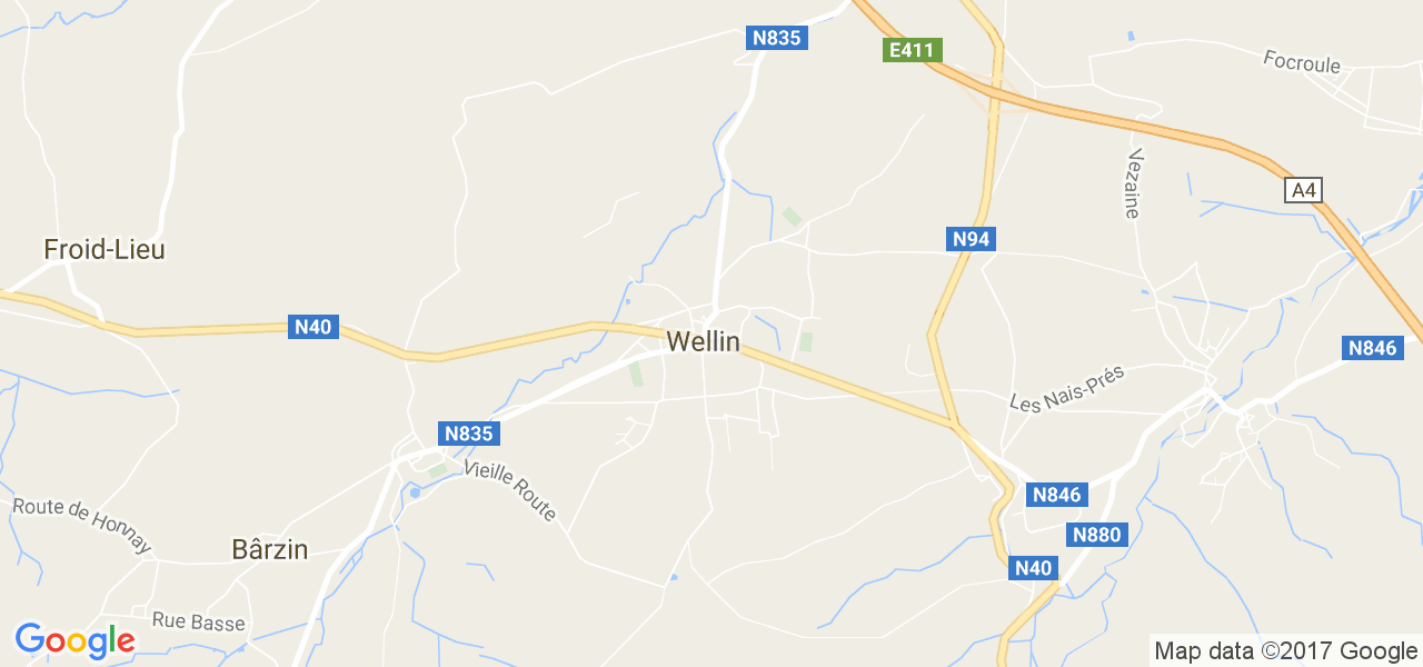 map de la ville de Wellin