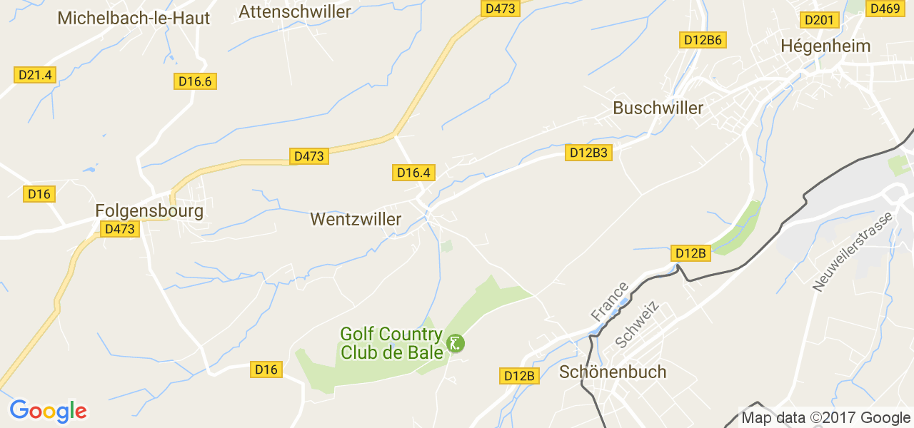 map de la ville de Wentzwiller