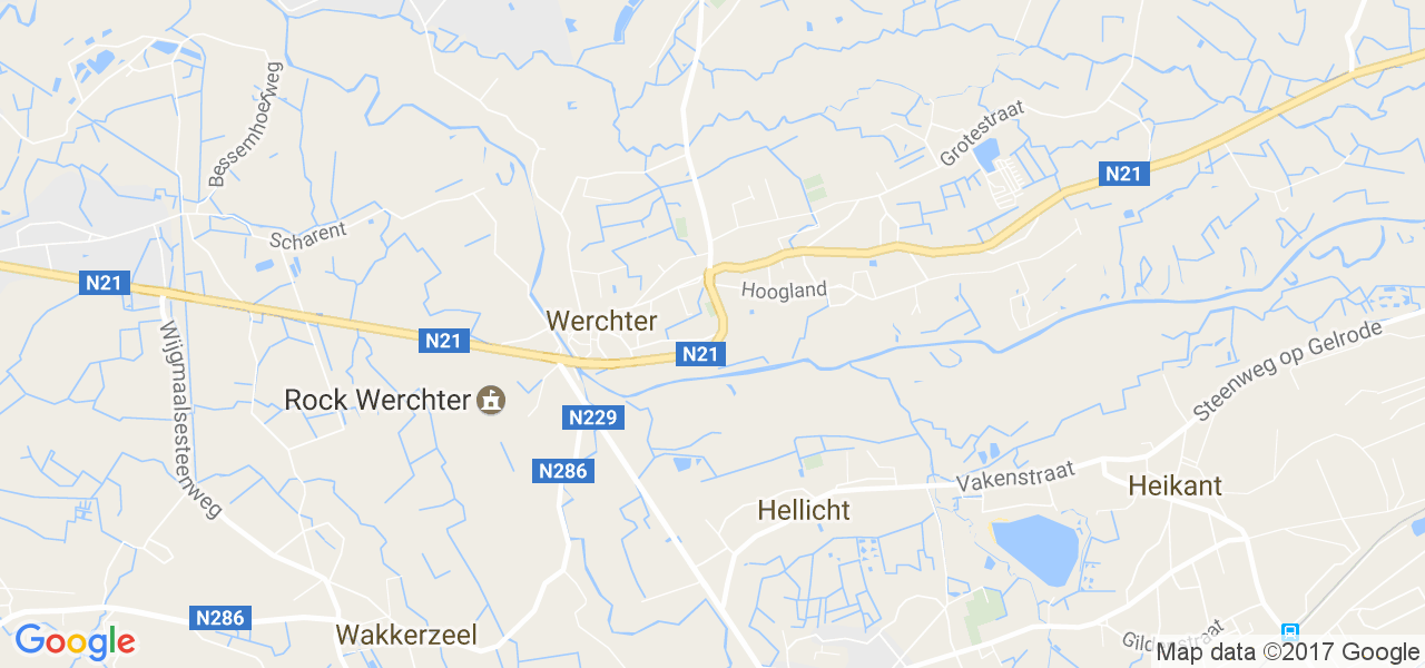 map de la ville de Werchter