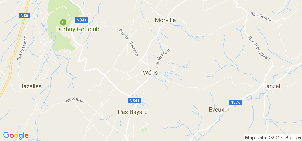 map de la ville de Wéris