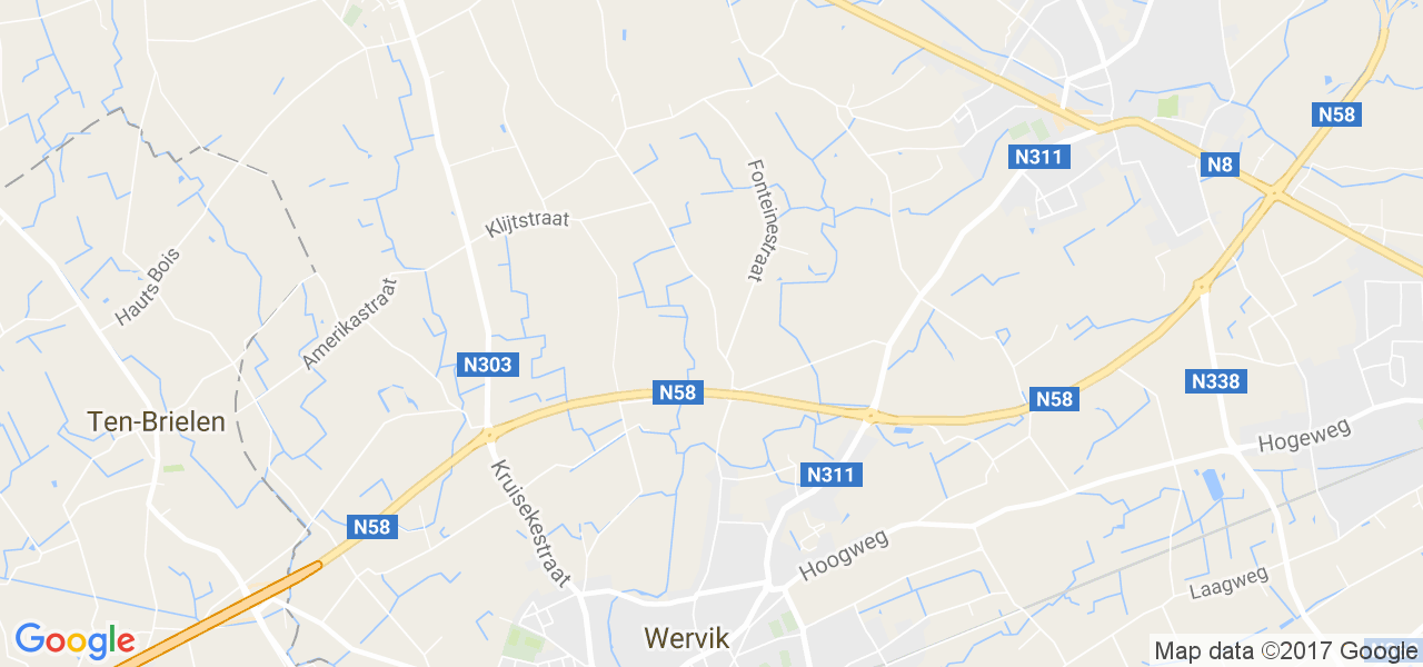 map de la ville de Wervik