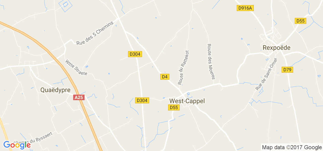 map de la ville de West-Cappel