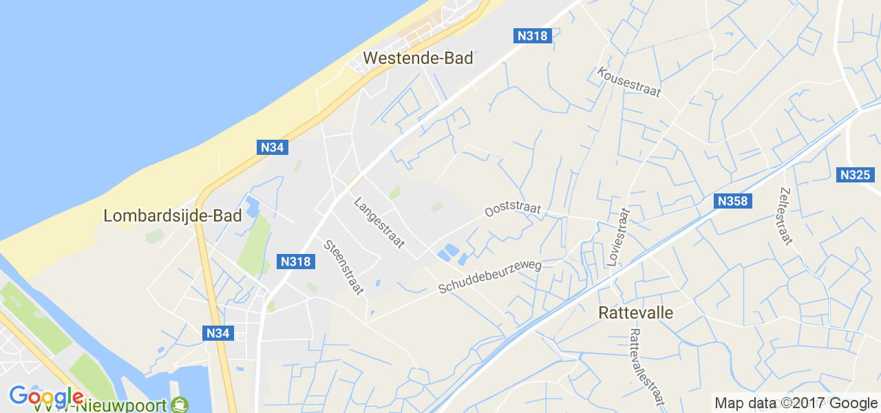 map de la ville de Westende