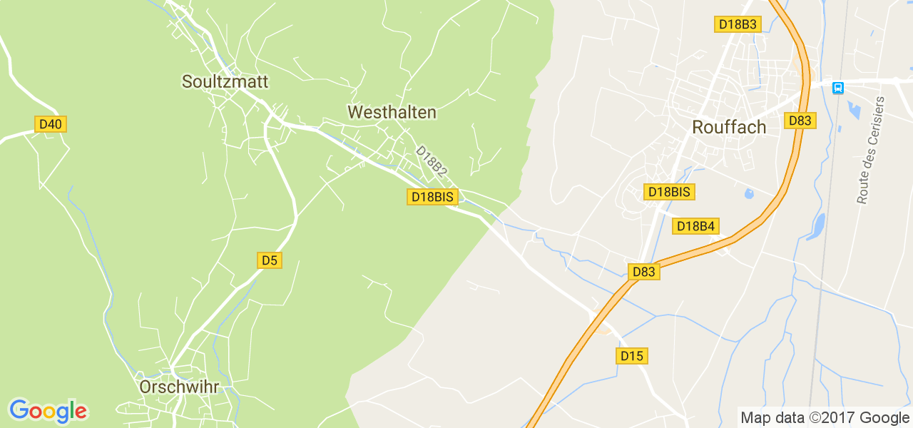 map de la ville de Westhalten