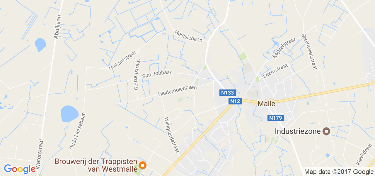 map de la ville de Westmalle