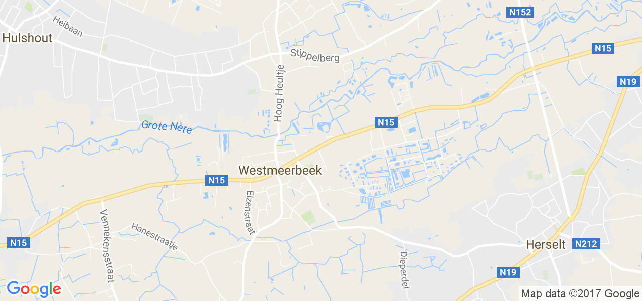 map de la ville de Westmeerbeek