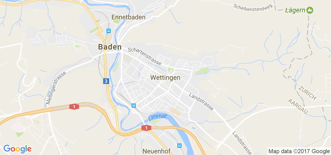 map de la ville de Wettingen