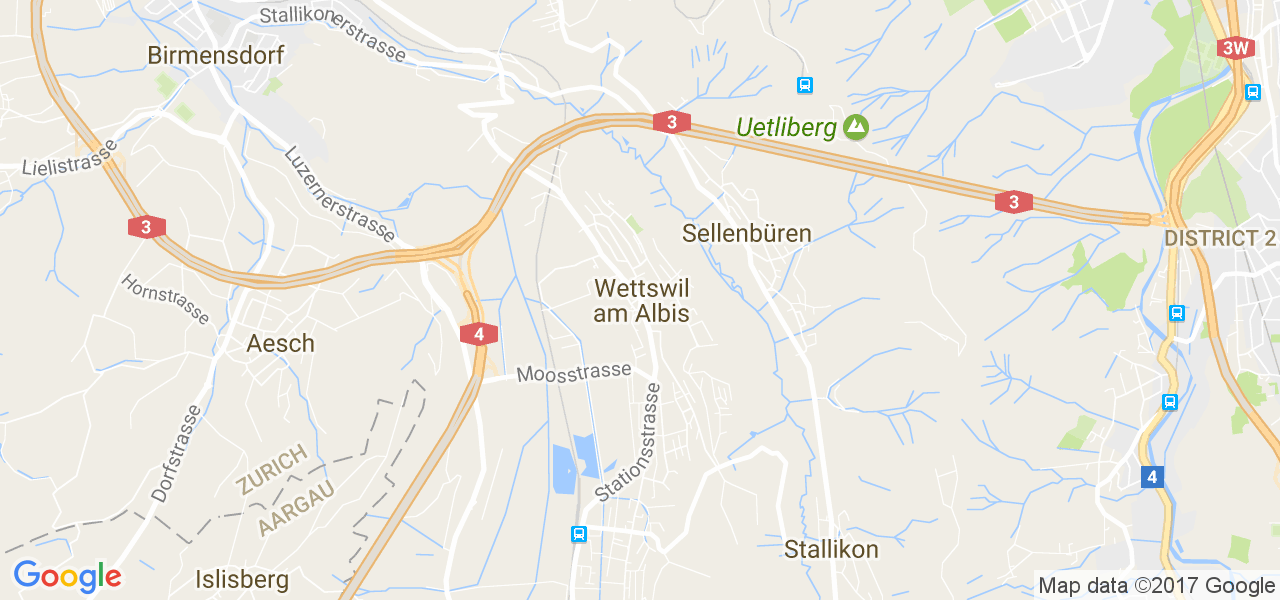 map de la ville de Wettswil am Albis