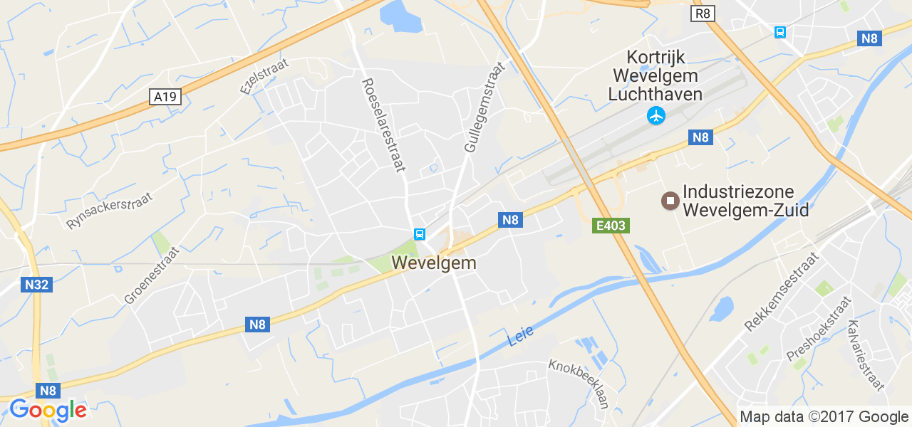 map de la ville de Wevelgem