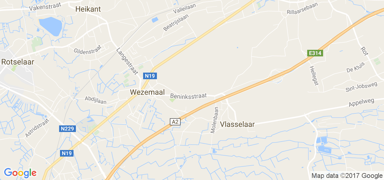 map de la ville de Wezemaal