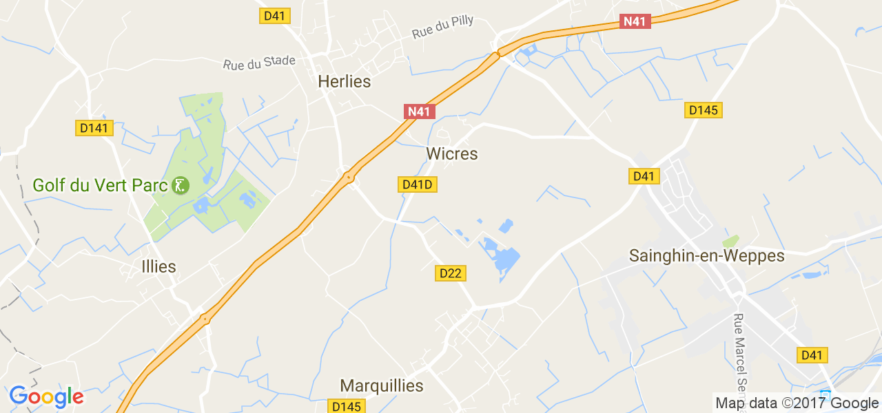 map de la ville de Wicres