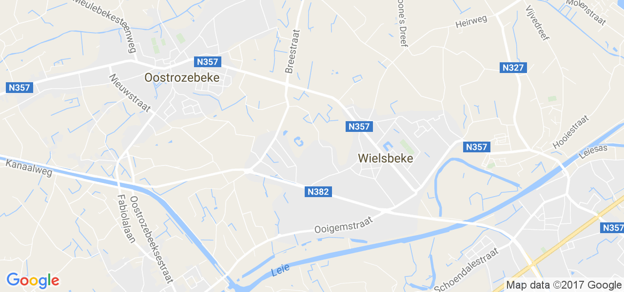 map de la ville de Wielsbeke