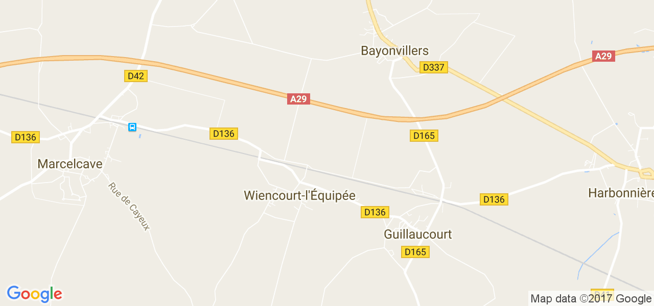 map de la ville de Wiencourt-l'Équipée