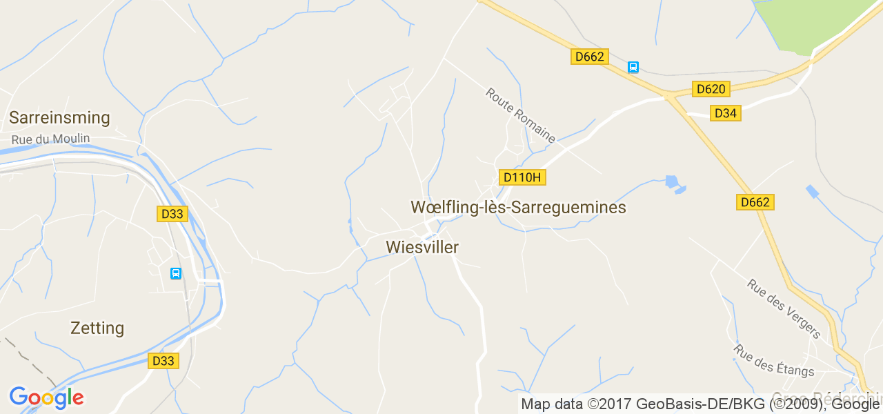 map de la ville de Wiesviller