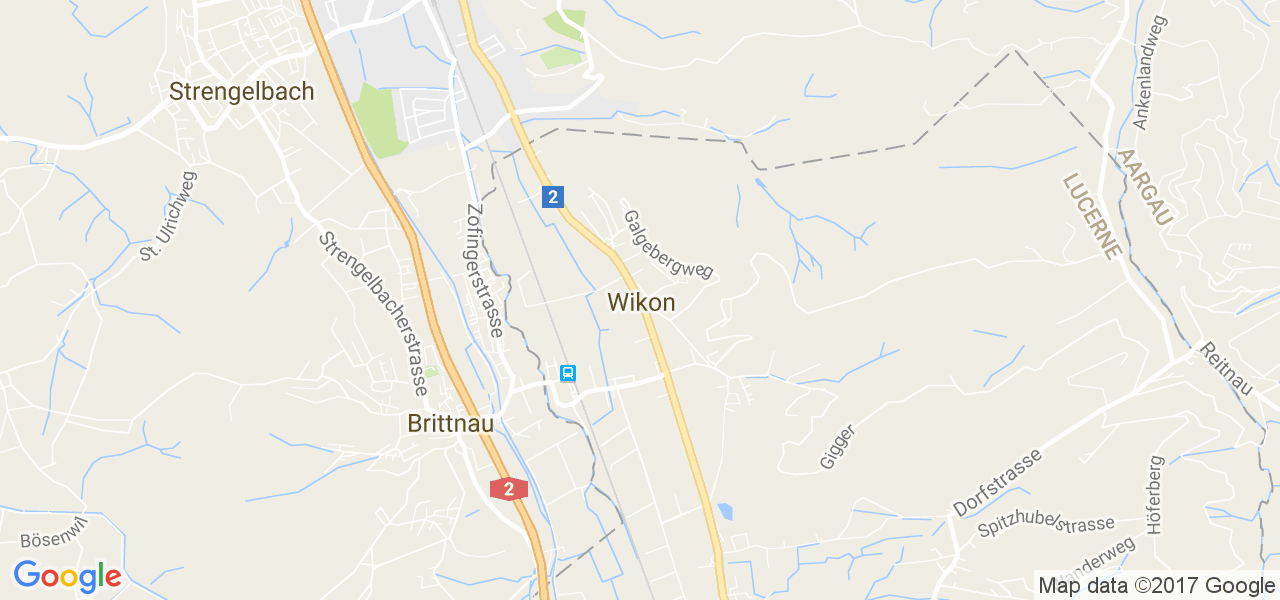 map de la ville de Wikon