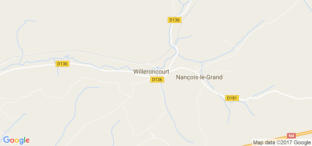 map de la ville de Willeroncourt