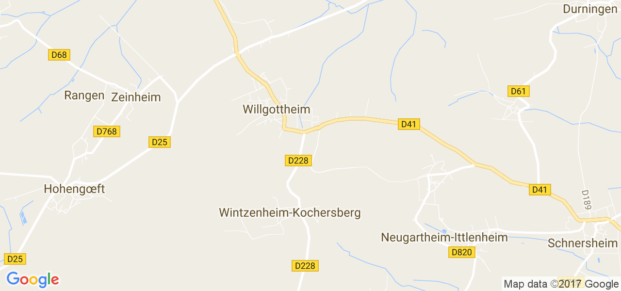 map de la ville de Willgottheim