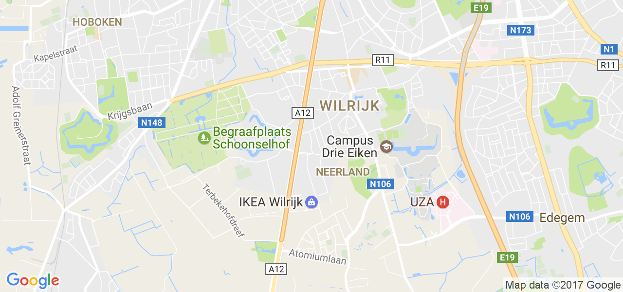 map de la ville de Wilrijk